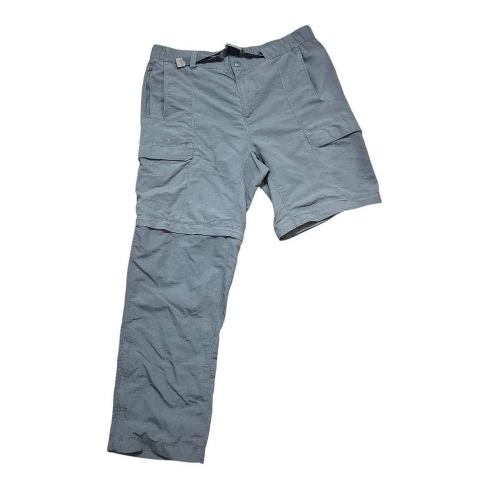The North Face Men's L Convertible Cargo Hiking Pants Gray Zip Off Nylon Outdoor